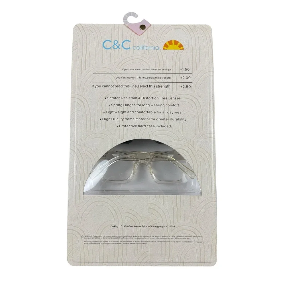 C&C CALIFORNIA Reading Glasses +2.00 Womens 3 Pair Set Case NEW‎ SEALED